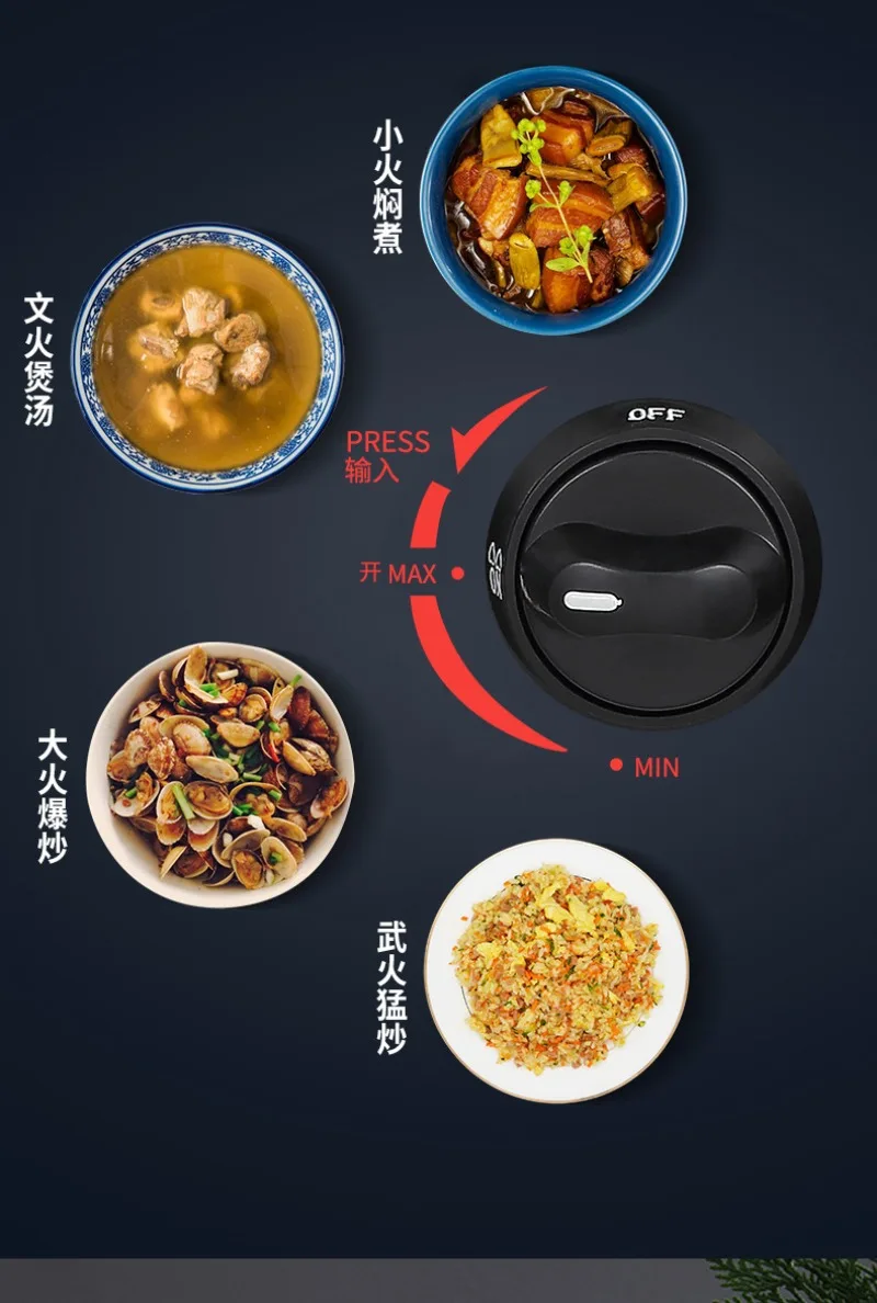 Single Gas Stove, Domestic Desktop LNG Available, Nine-head Fire Gas Stove, with Flameout Protection