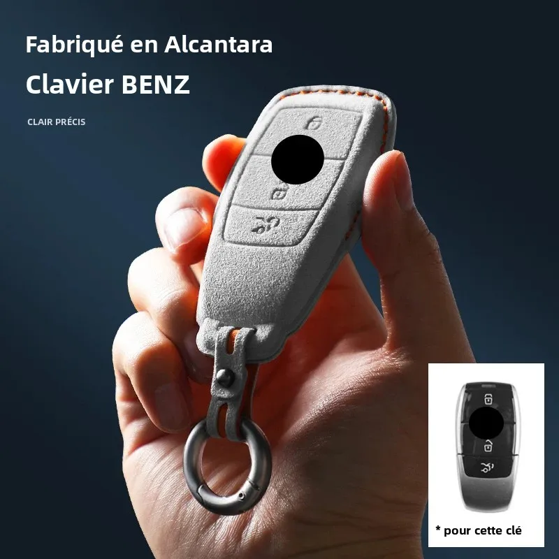 Housse de protection pour clé de voiture en Alcantara pour Mercedes Benz W176 W177 W205 W206 W212 W213 W222 W223 W167 W463 X166 Classe A C E S G CLS GLC SL