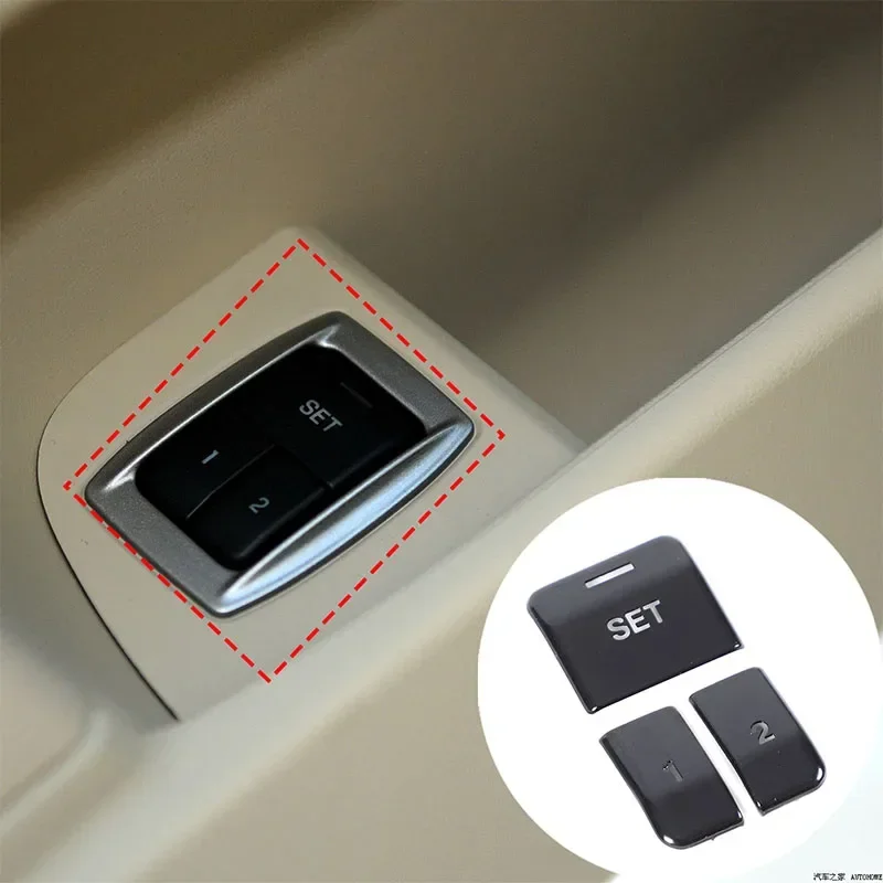

For Jaguar XF 2009-2015 Stainless steel black car seat memory button sticker car interior decoration accessories 3Pcs