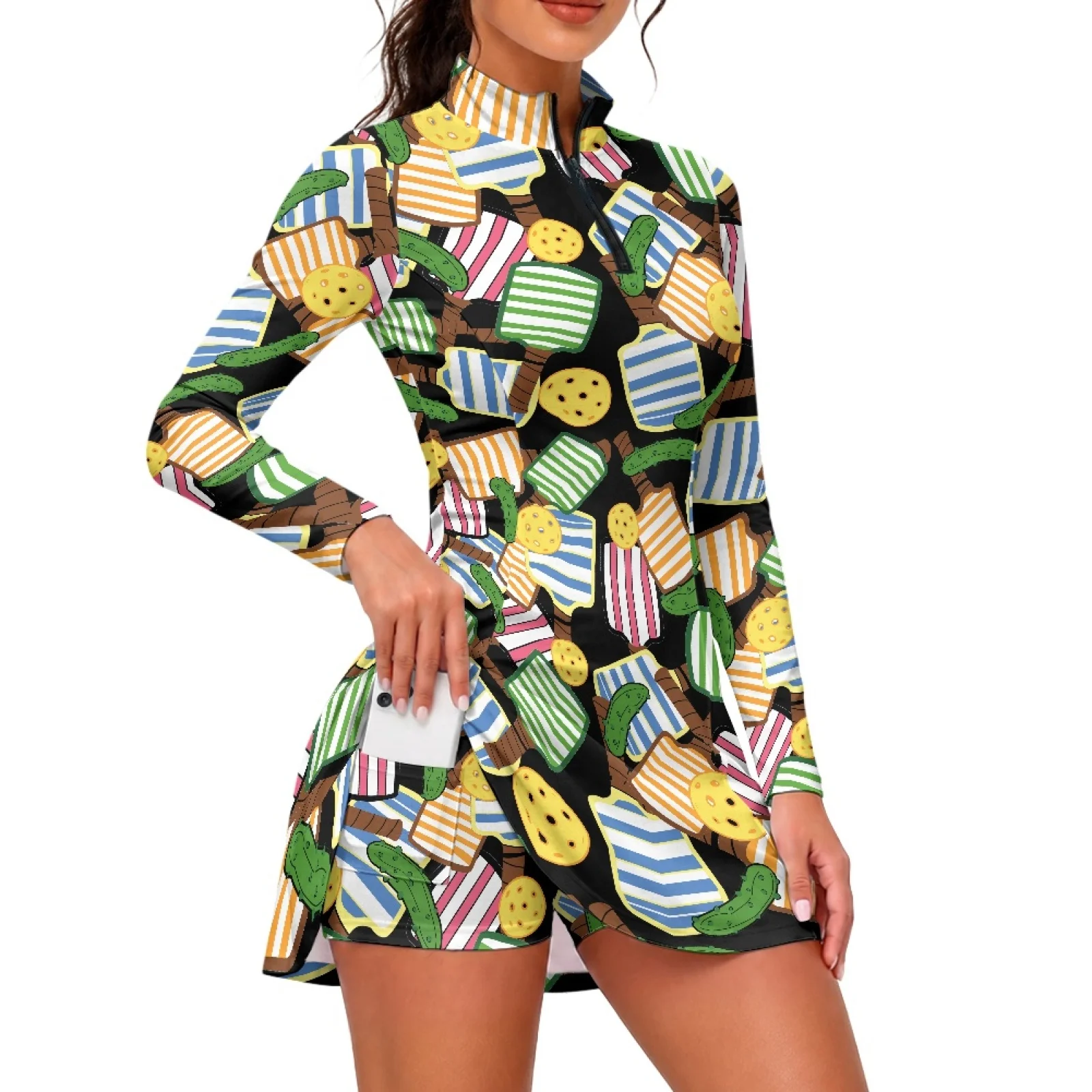 PENSTROLL with Pockets Workout Athletic Dresses for Tennis Golf Swimwear Fabric Romper Dress Pickleball Paddle