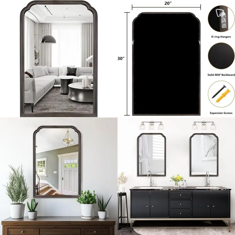 Rustikale Spiegel mit Holzrahmen 20x30 zur Wandmontage – dekorative Spiegel für Wohnzimmer- und Schlafzimmerwanddekoration