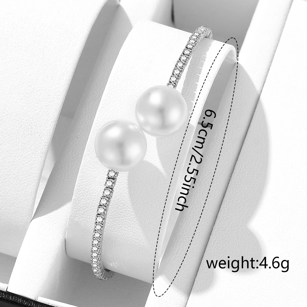 2PCS/Set Silver Women Quartz Wristwatch Heart Element Dial Leather Strap Watch Silver Bracelet Jewelry Set Gift For Mom