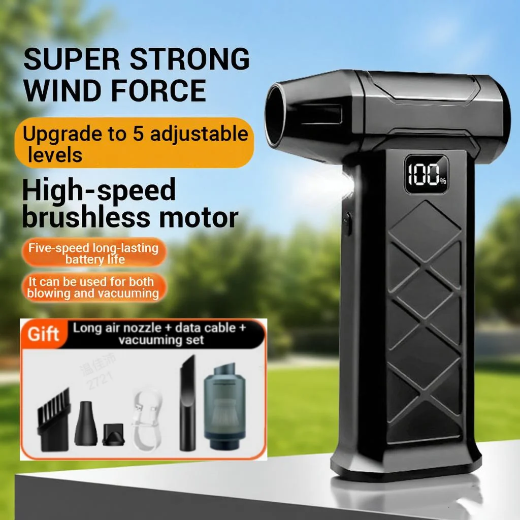 

Мощный пылесборник, 800000 об/мин, бесщеточный двигатель, уличный воздуходувка Type-C, перезаряжаемая воздуходувка для очистки ПК, турбовентилятор