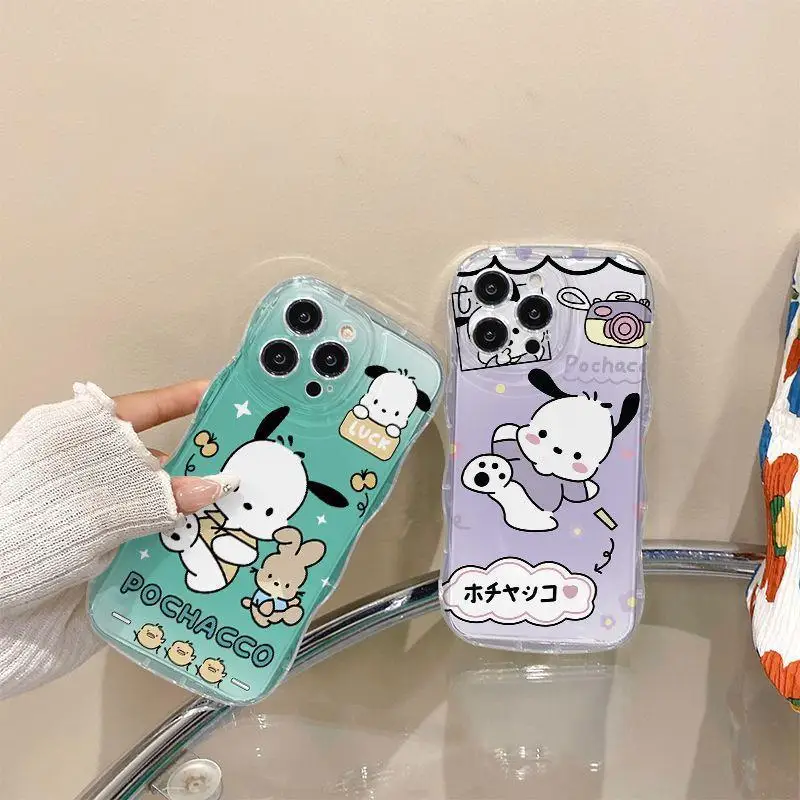 Kawaii Sanrio Phone Cases Pochacco Accessories Cute Beauty Cartoon Anime Apply Iphone1314Promax Protective Toys for Girls Gift