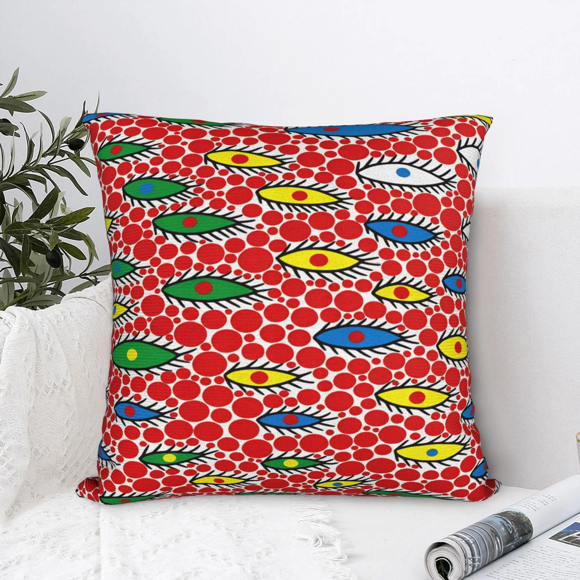 Pillow Cover Yayoi Kusama Abstract Face Japanese Artist Fashion Pillow Case For Wedding Party Home Decor Pillowcases