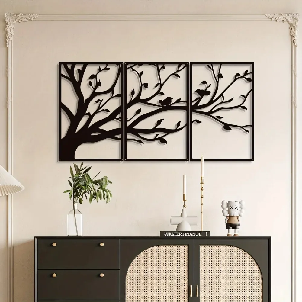 

3pcs Metal Tree of Life Wall Art Decor，Modern Wall Sticker for Living Room Office
