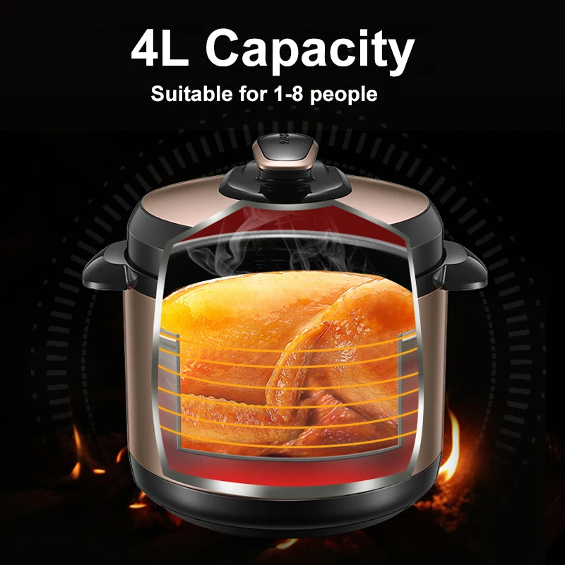 SUPOR 70kPa Electric Pressure Cooker 4L Multifunctional Household Rice Cooker Portable Kitchen Appliance Automatic Insulation