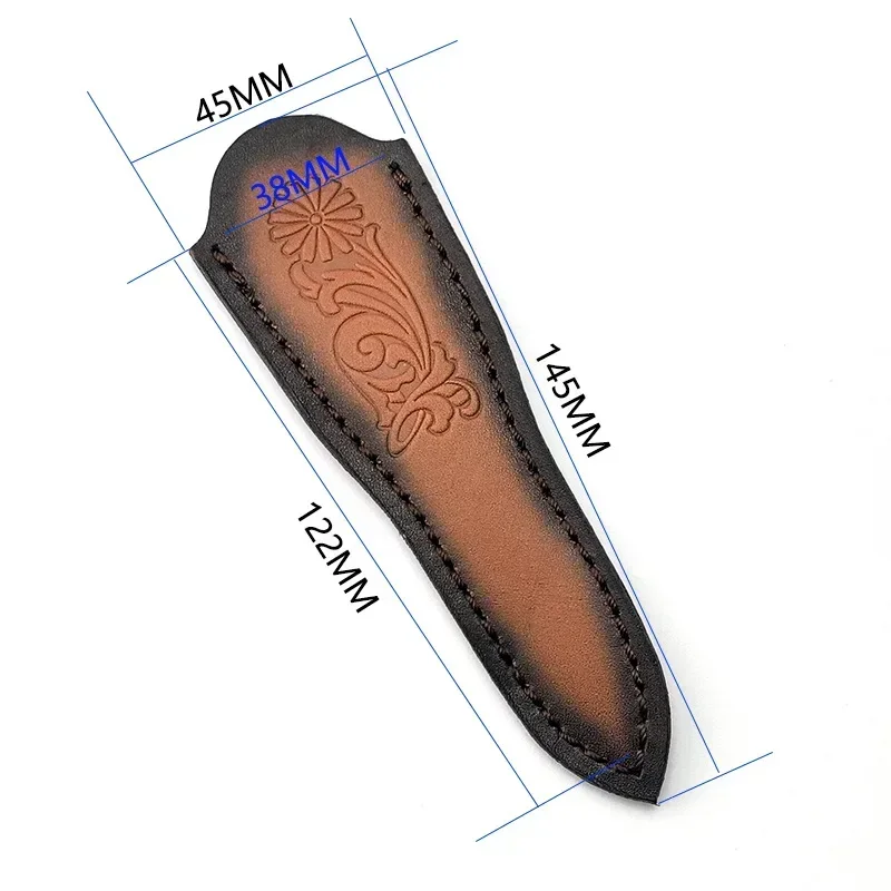 1 قطعة دليل جلد البقر Scabbard التخييم في الهواء الطلق شفرة مثبتة سكين حمل أدوات التخزين حافظة جلدية لسكين الشاي