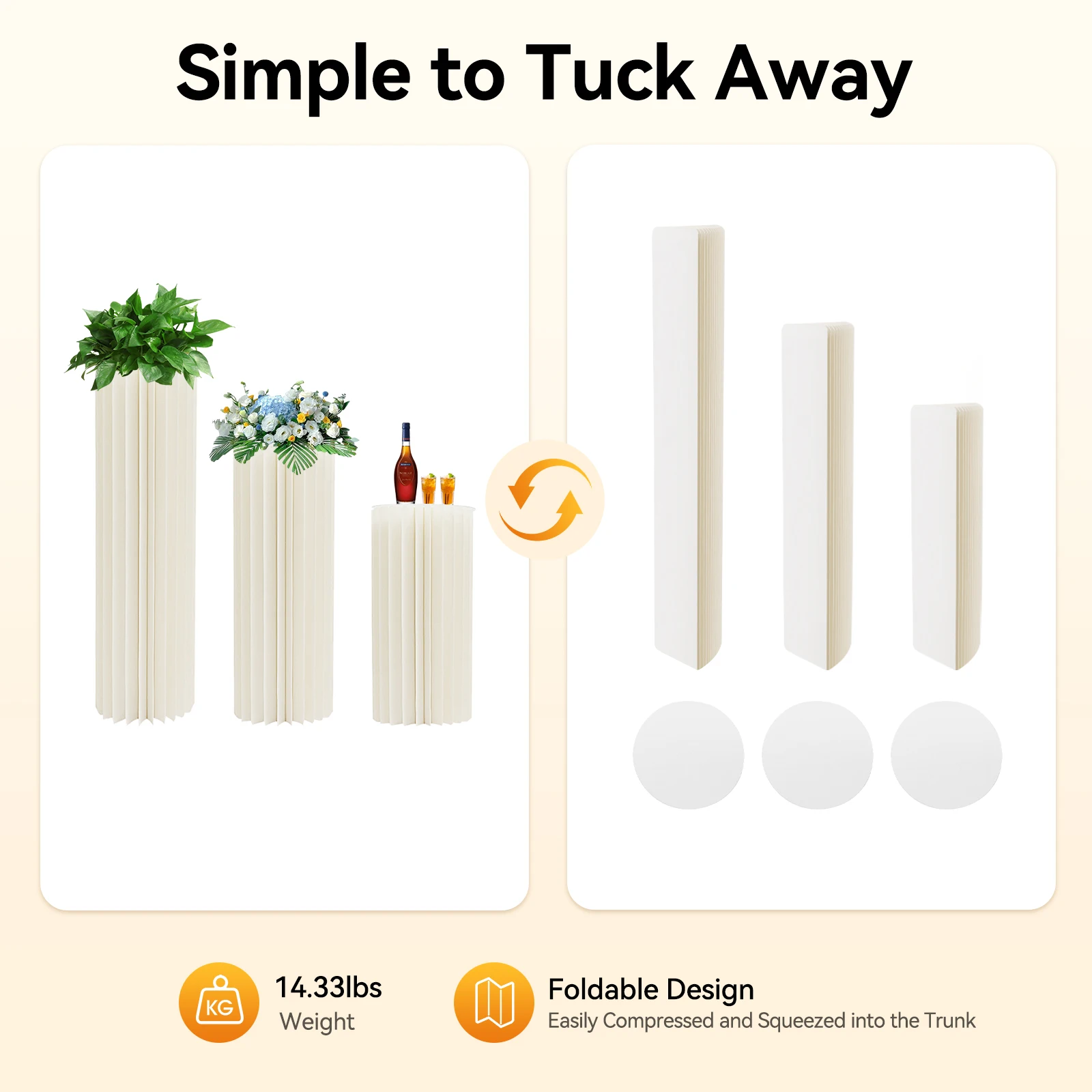 3 قطعة ورقة بولي كلوريد الفينيل زهرة الزفاف حامل مجموعة 25-30 كجم الحمولة 30 سنتيمتر Diameter60 80 100 سنتيمتر الارتفاع حليبي الأبيض الحديثة قائما بذاته