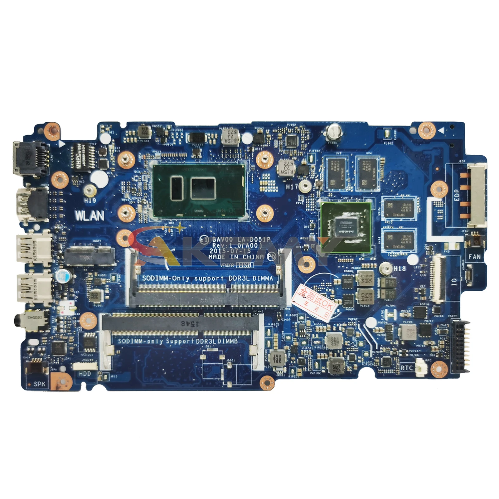 لوحة الحاسوب المحمول Akemy-notherboard لهاتف dell inspiron 15 ، 148000x9c7 ، باستخدام cpu من من من من نوع gt30m