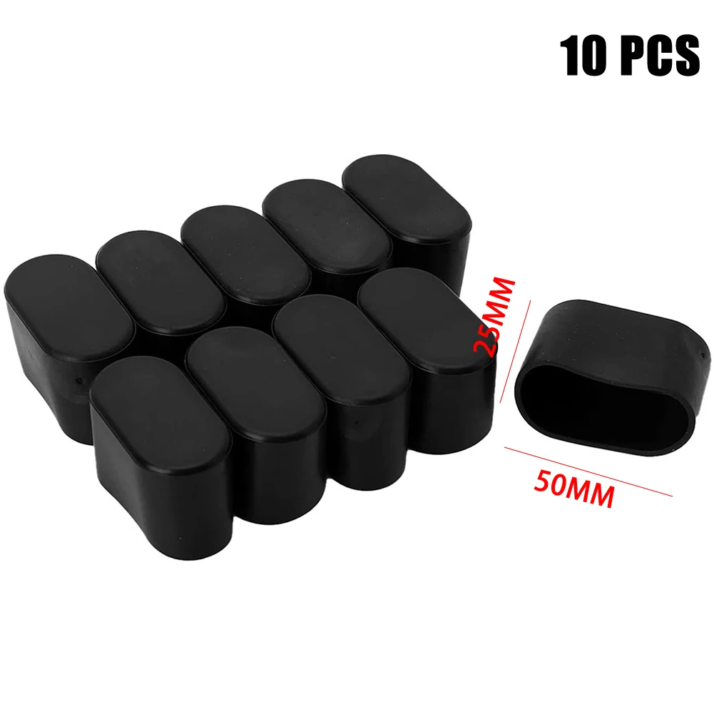 Oval PVC Capas para Mobiliário de Exterior, Pés de Mesa, Cadeira Leg Cap, Prático Jardim Suprimentos, Escritório e Pátio, 10PCs