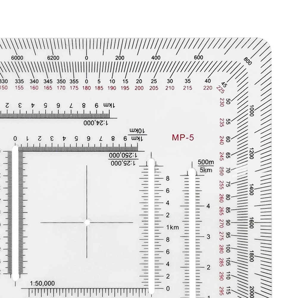 Flexible For Acrylic Coordinate Scale Protractor 1:25000 For Map Ruler For Construction Engineering Surveying Land Tool