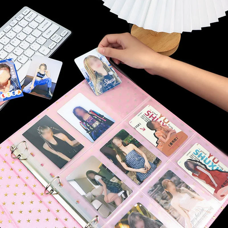 10枚a4 kpopカードプロテクター透明フォトアルバム詰め替えページ複数のポケットpp片面ポストカード用フォトスタンプ収納