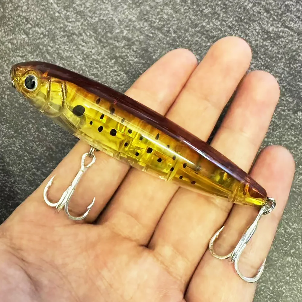 Schwimmender Bleistiftköder 17,5 g 10 cm Topwater Walk The Dog Angelköder 3D Swimbait Haken Popper Pesca Wobbler Minnow Rassel Cranbait