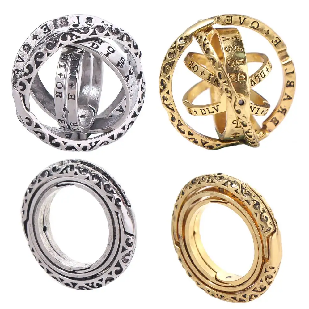 Retro Style Astronomical Ball Ring Rotating Planet Reversed Metamorphic Cosmic Ring Interesting Universe Sphere