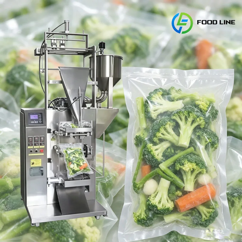 Automatic Vertical Packing Machine For Fresh Salad Vegetables Ready To Eat Side Dish VFFS Pouch System Customized