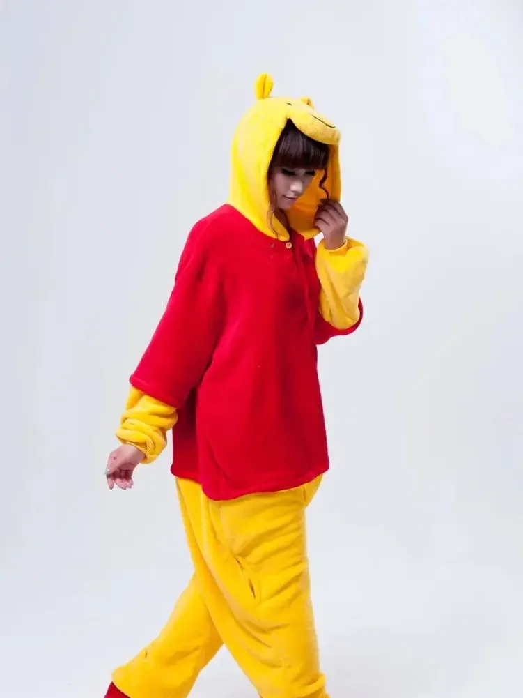 MINISO Kigurumi Winnie Bear Onesies Pajamas Cartoon Costume Winnie the Pooh Cosplay Pyjamas Party Dress Pijamas