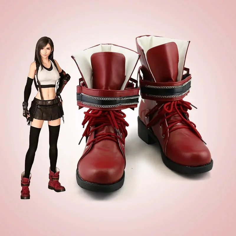 

Аниме Final Fantasy VII FF7 Remake Nibelheim AVALANCHE Member Tifa Lockhart Lockheart Game Обувь для косплея Сапоги