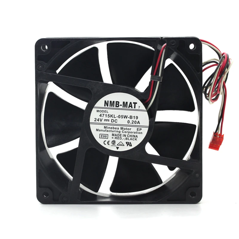 4715KL-05W-B19  For NMB-MAT 120mm 12038 DC 24V 0.2A 3-Wire Converter Cooling Fan