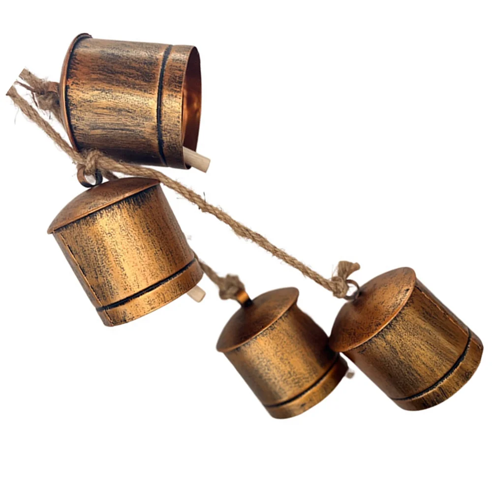 

Wall Hanging Bells Cast Iron Cowbell Courtyard Garden Retro Metal Ornament (copper Color) Door Small