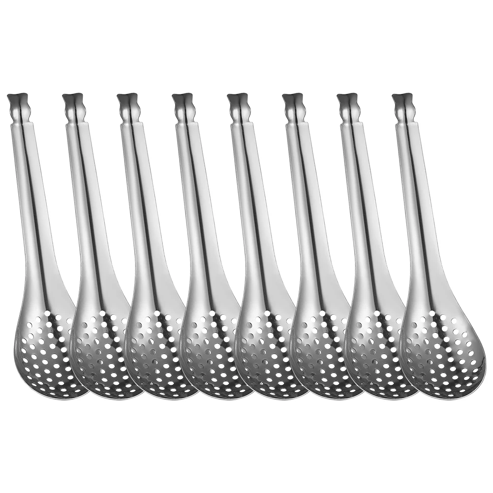 

8Pcs Stainless Steel Slotted Spoons Elegant Design Precise Filtration Multi-Functional Kitchen Utensils Set Sieve Spoon