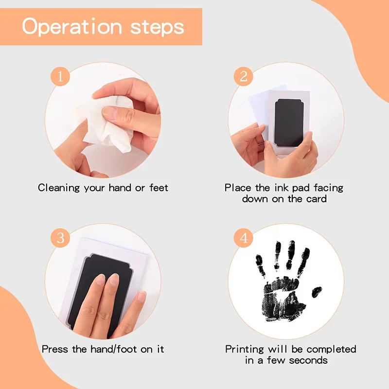 Safe and non-toxic baby handprint ink board, suitable for baby and pet paw prints, easy to clean, cute commemorative accessory