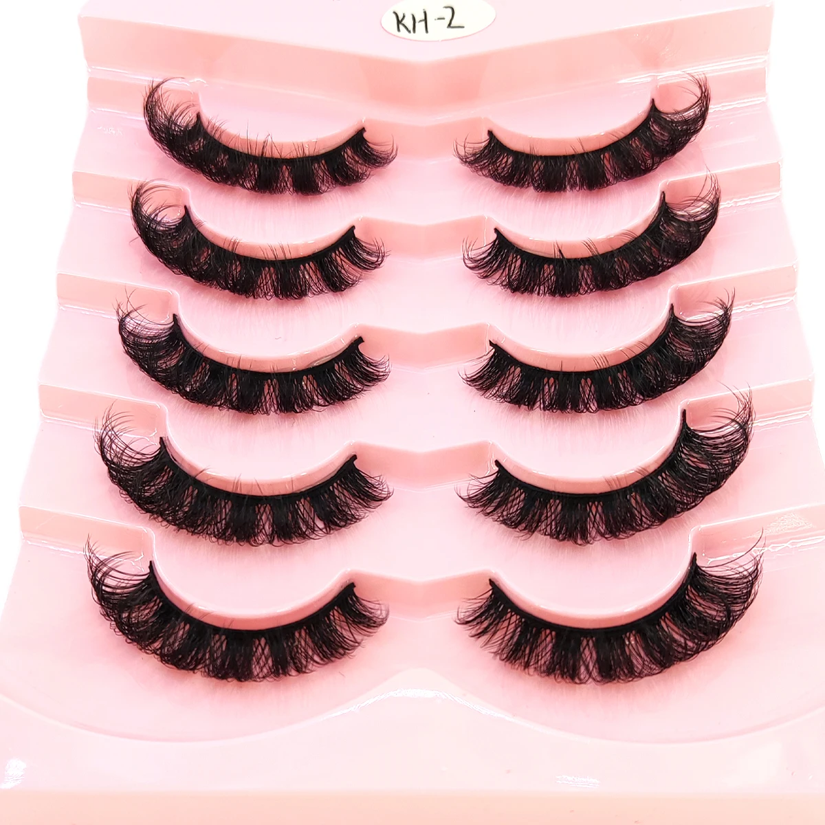 AMSDCN 5 pairs of Russian striped eyelashes fluffy mink eyelashes 3D fake eyelashes Russian curly eyelashes fake eyelashes drama