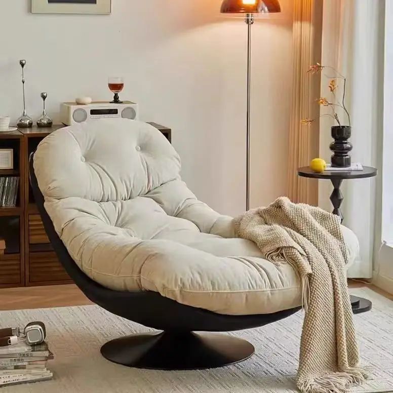 Modern Luxury Rotating One Seat Sofa Lounge Chair Lazy Recliner Mall Home Living Room Bedroom Comfy Furniture 360 Degree Metalpr