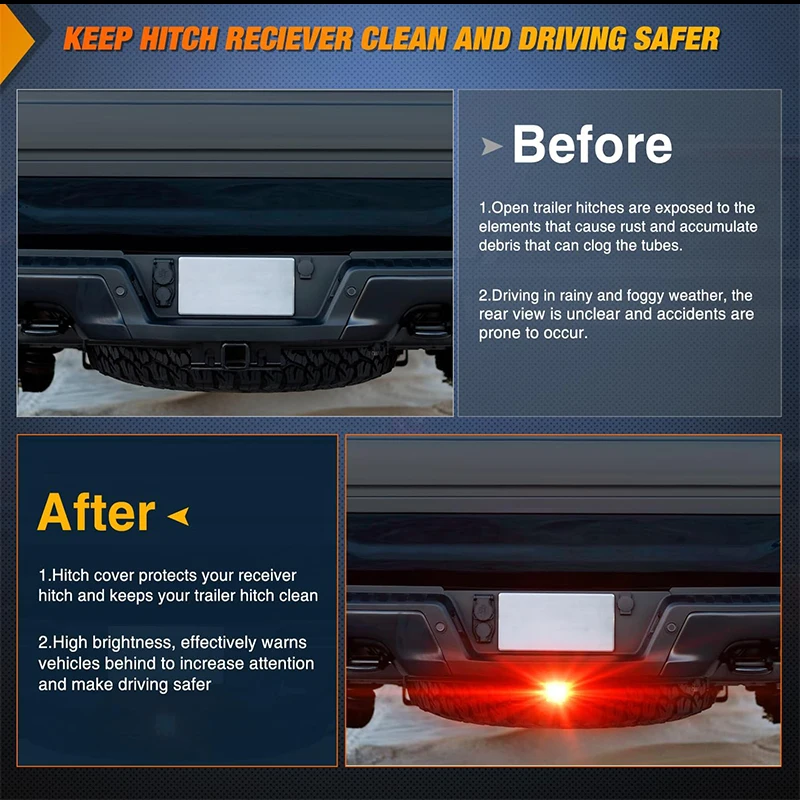 1 قطعة سيارة الضوء الخلفي مقطورة وصلة شاحنة سحب استقبال غطاء الأحمر 15-LED مصباح ليد خلفي/الفرامل شاحنة SUV مقطورة ضوء الفرامل