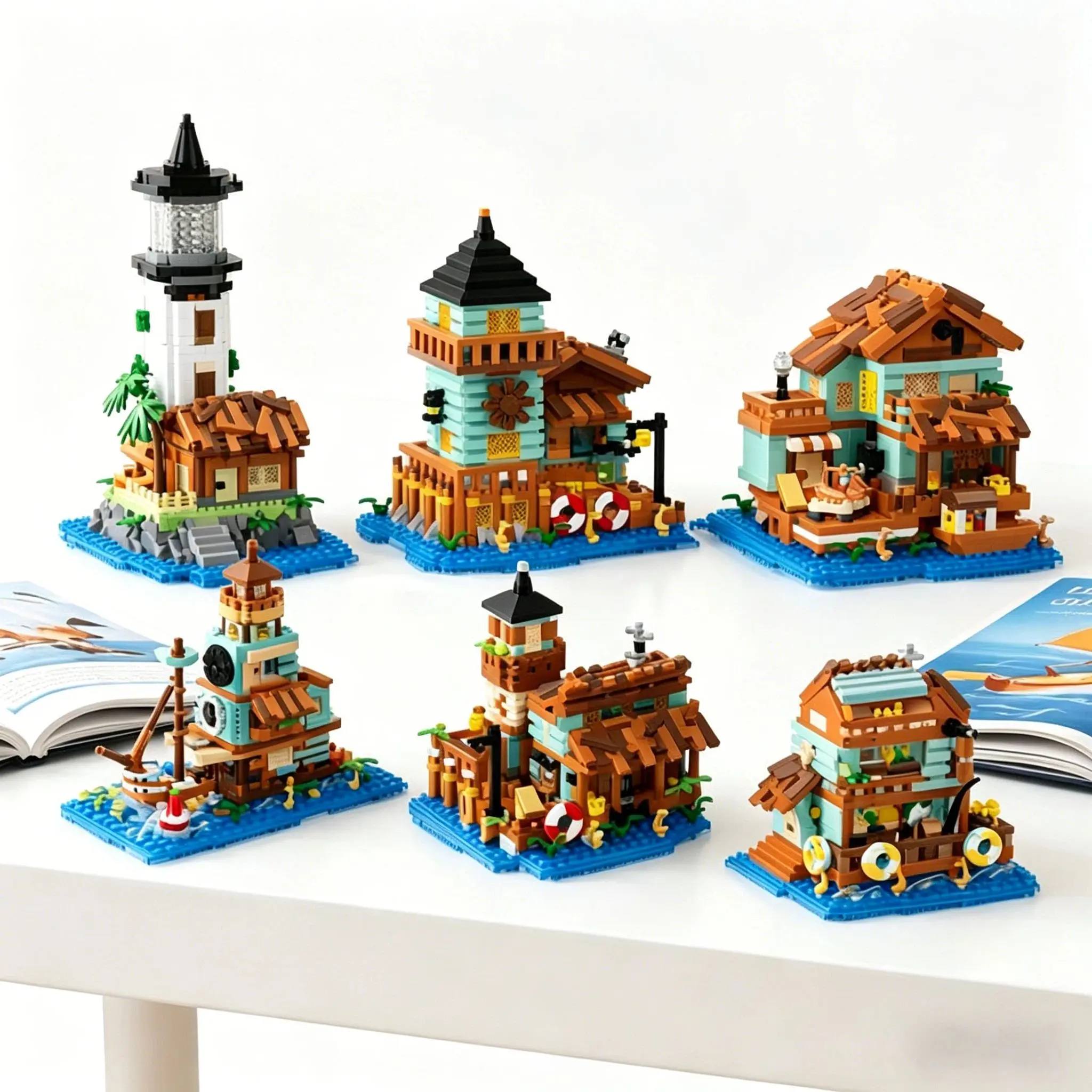 

Mini Blocks Hot Selling Fisherman S Cabin Assembly Toy Educational Building Block Toy Architectural Model Gift Ornament
