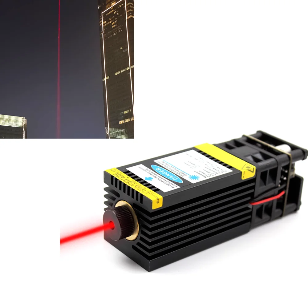 Adjustable focus 635nm 1W Red Laser Module Supports PWM DC 12V