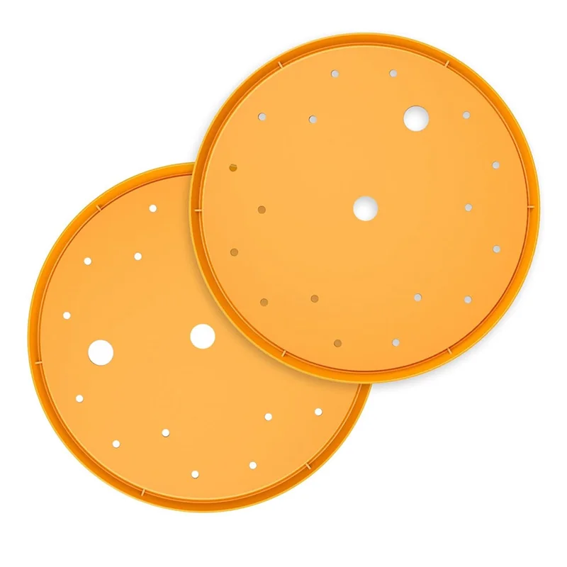 AB66-2Pcs Round Planter Insert,13Inch Orange Planter Insert, Plastic Disk With Drainage Holes For Place Inside Planter