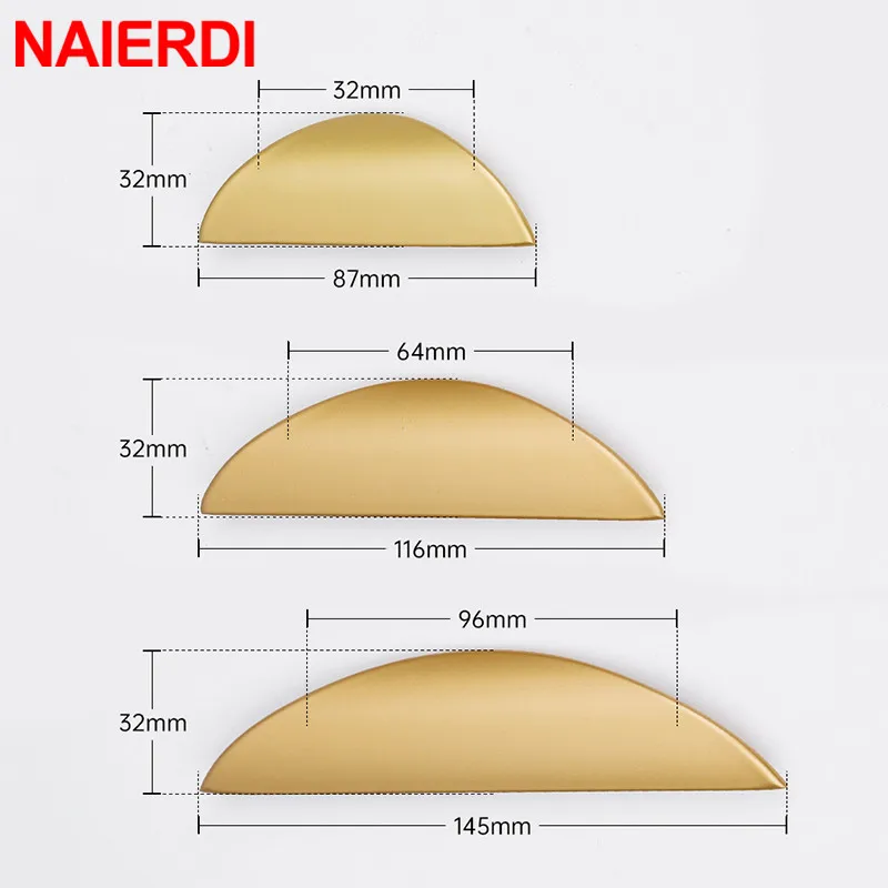 NAIERDI American Cabinet Handles Black Gold Zinc Alloy Kitchen Cupboard Pulls Drawer Knob Door Furniture Handle Hardwar
