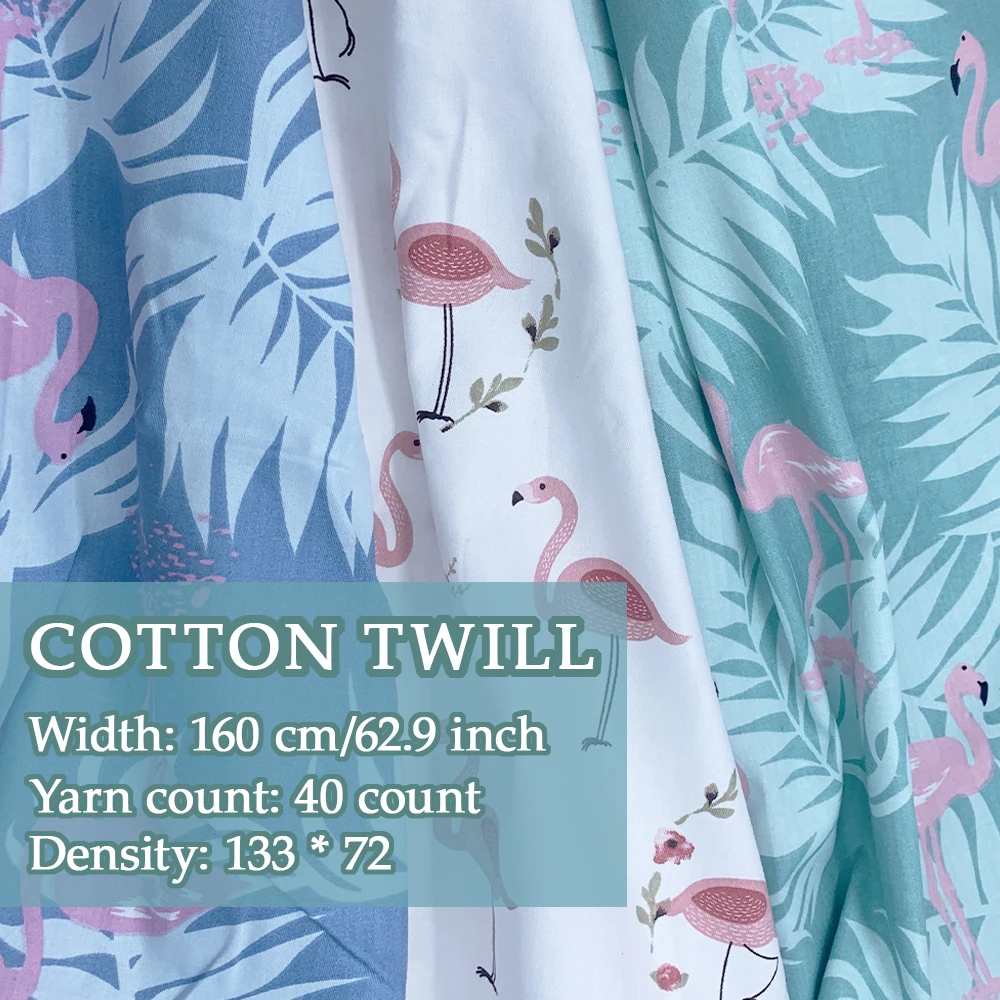 

1 piece of pure cotton fabric with flamingo pattern for quilting sewing crafts and home decoration cotton fabric by meter