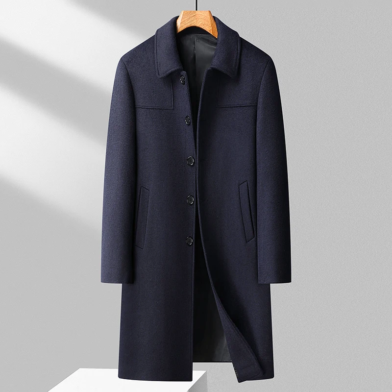 

Quiet Luxury Men's Wool Overcoat Timeless Structure Coat Effortless Premium Wool Blend Garment Tailored Silhouette Black Grey