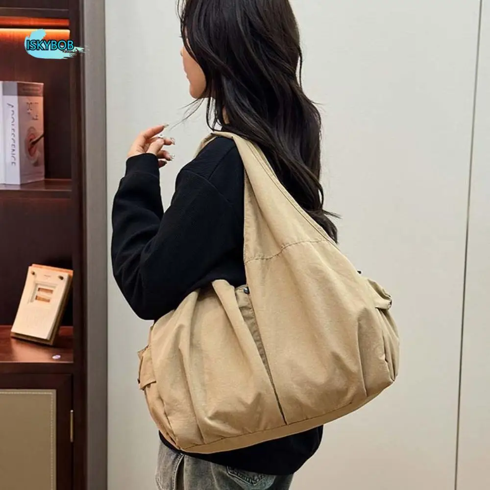 

Повседневная нейлоновая сумка на плечо с несколькими карманами и двойной молнией, универсальная дорожная сумка в японском стиле, полиэстеровая сумка для хранения