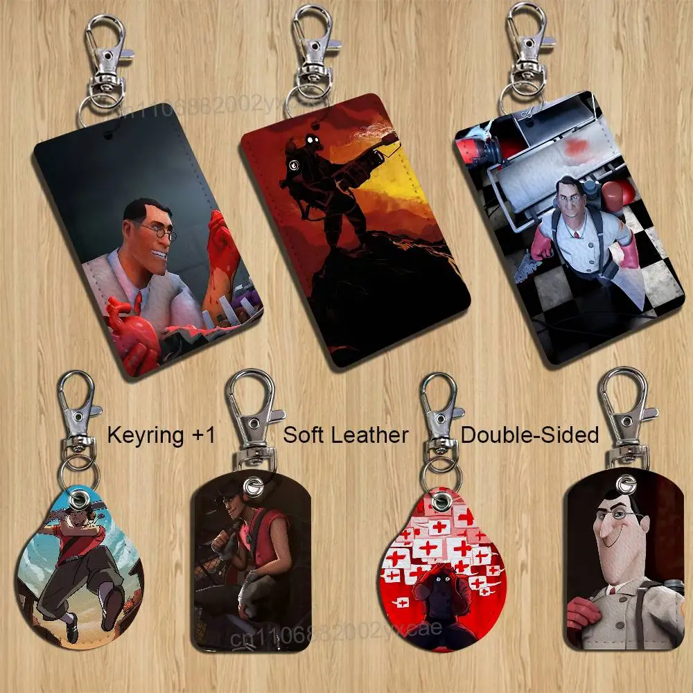 Scout Medic Team Fortress TF2 Keychain Holder Suitable For Subway Bank Card Bus Card Badge Holder Wallet Card Textured pattern