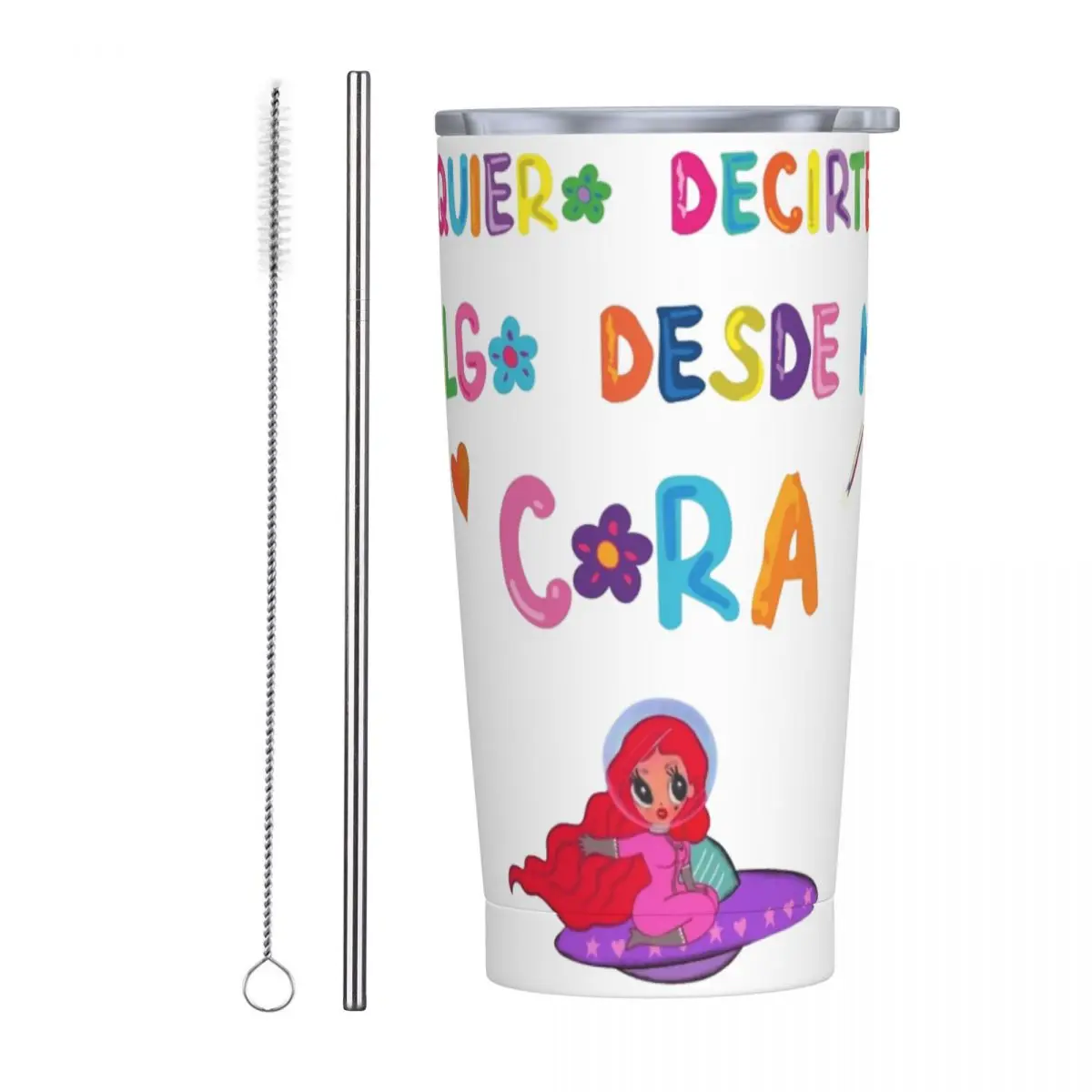 Stainless Steel Tumbler Karol G Manana Sera Bichota Album Mugs Cup With Straws Music Singer Water Bottle 20oz Thermal Cups