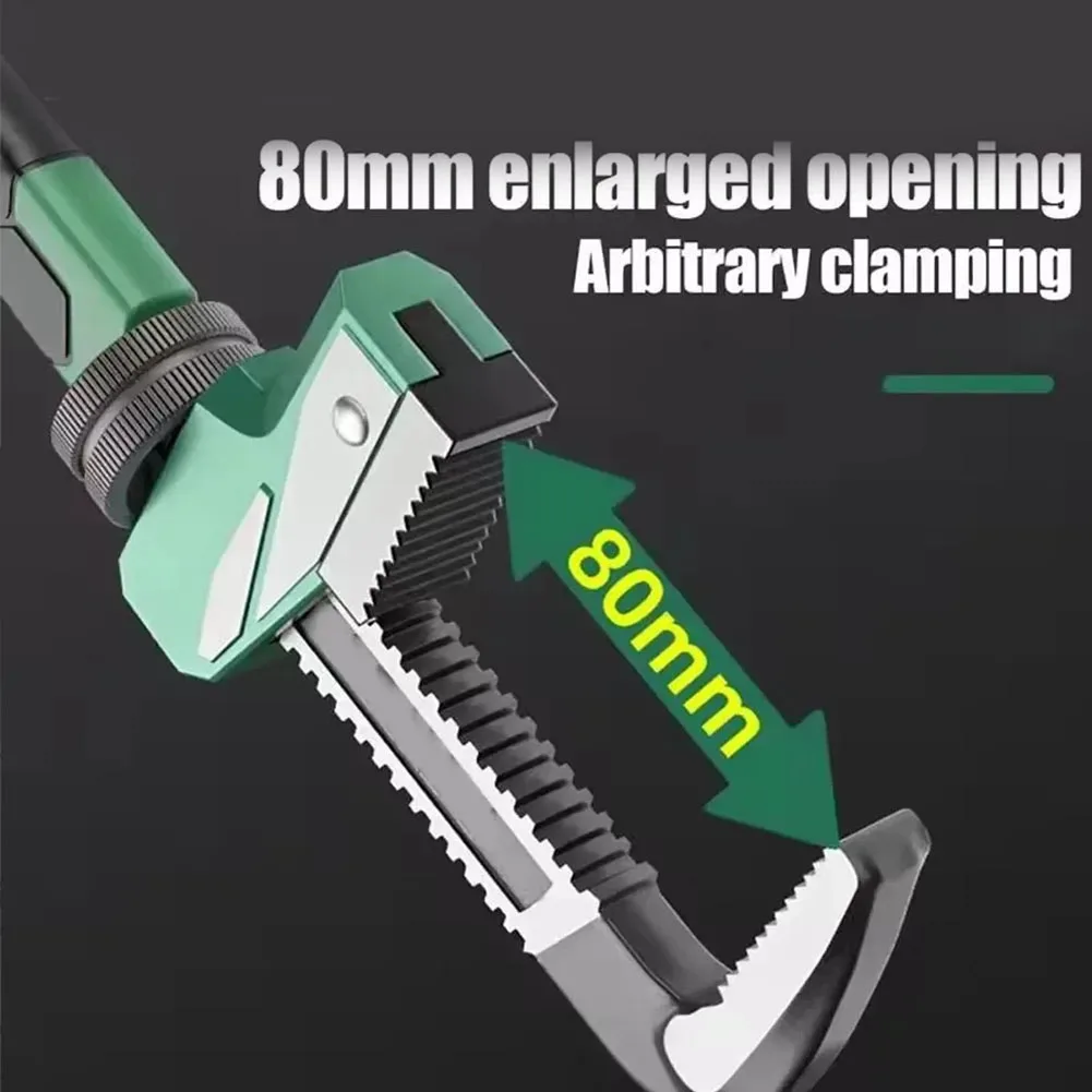 Large Opening Right Angle F Wrench Adjustable Ratchet For Plumbing Pipe Clamp Spanner High Torque Repair Tool Professional Use