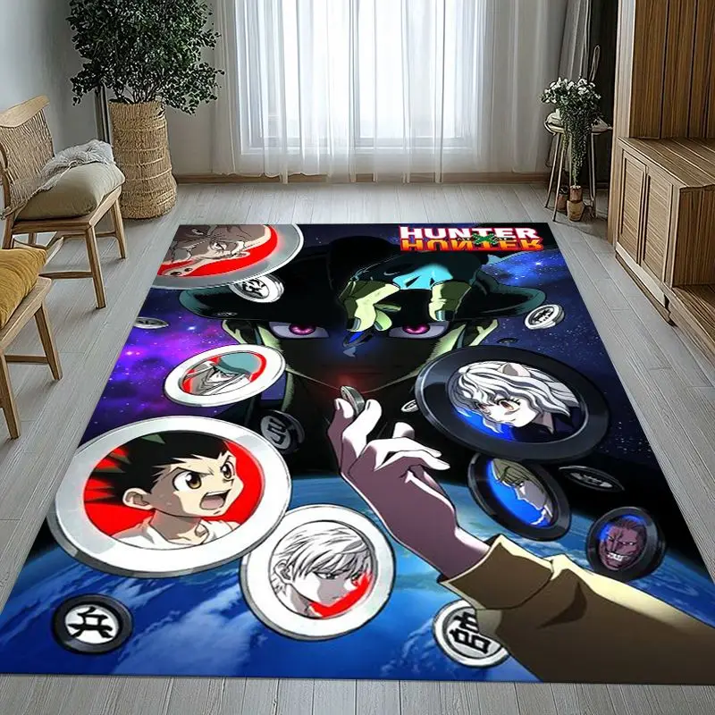 Anime HXH Hunter X Hunter Killua Zoldyck Cartoon Living Room Non-Slip Area Rug Soft Carpet for Bedroom Sofa,Home Decor Doormat