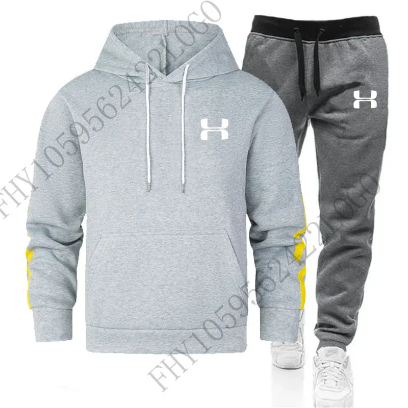 Lässige Herren Jogging hose Rundhals ausschnitt lose neue Herbst und Winter Hoodie Set, Mode Brief Hoodie Sport Jogging hose 2 Sets