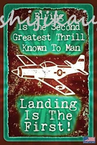 1 pack FLYING THRILL PILOT METAL SIGN 8X12 MADE IN USA! AIRLINE AVIATION HANGAR HUMOR