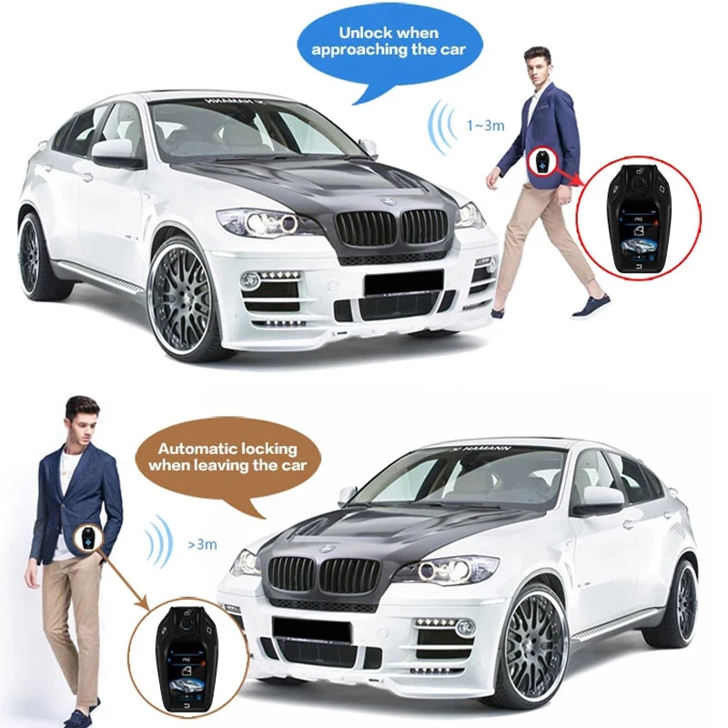 Cardot Wireless Remote Start Stop Engine Button Auto Keyless Entry Passpad Alarm System With Smart Touch Screen LCD Key Start