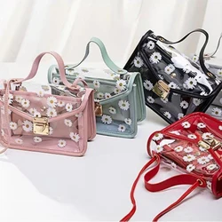 Bayan Çapraz Çatallı Omuz Çantası Sevimli Baskı Küçük Kare Çanta Popüler Moda Şeffaf Crossbody Çanta