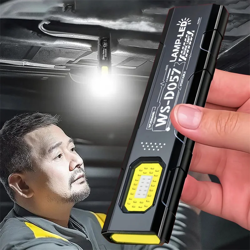 【セール中】LED キーホルダー懐中電灯充電式 EDC 懐中電灯 COB ミニトーチライトポケットランタンフラッドワークライトマグネット付き