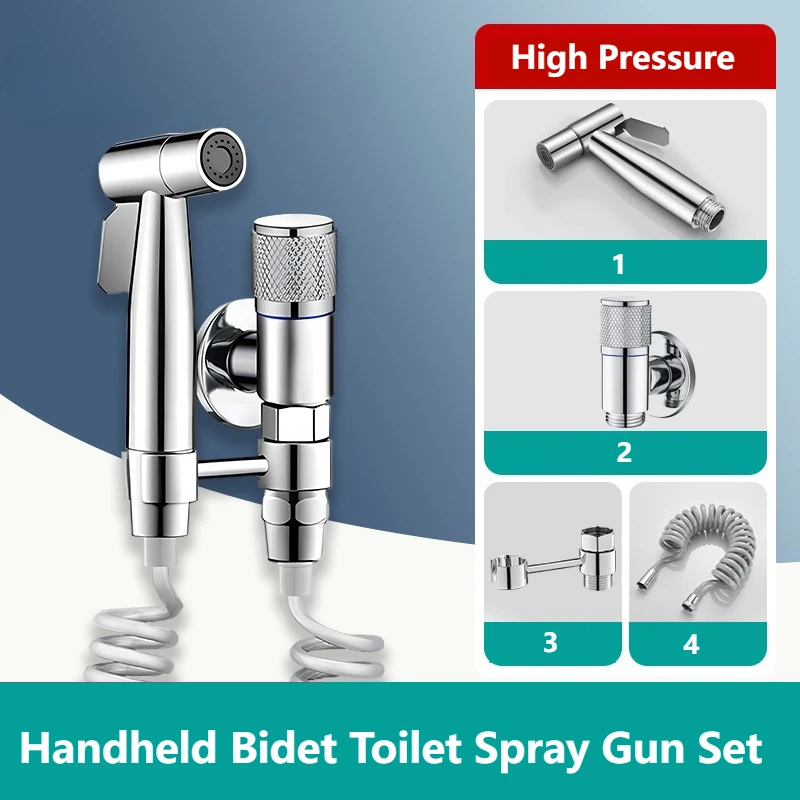 

Portable Handheld Toilet Bidet Sprayer Gun Holder Self Cleaning Wash Bidet Faucet Spray High Pressure Bathroom Bidet Shower Head