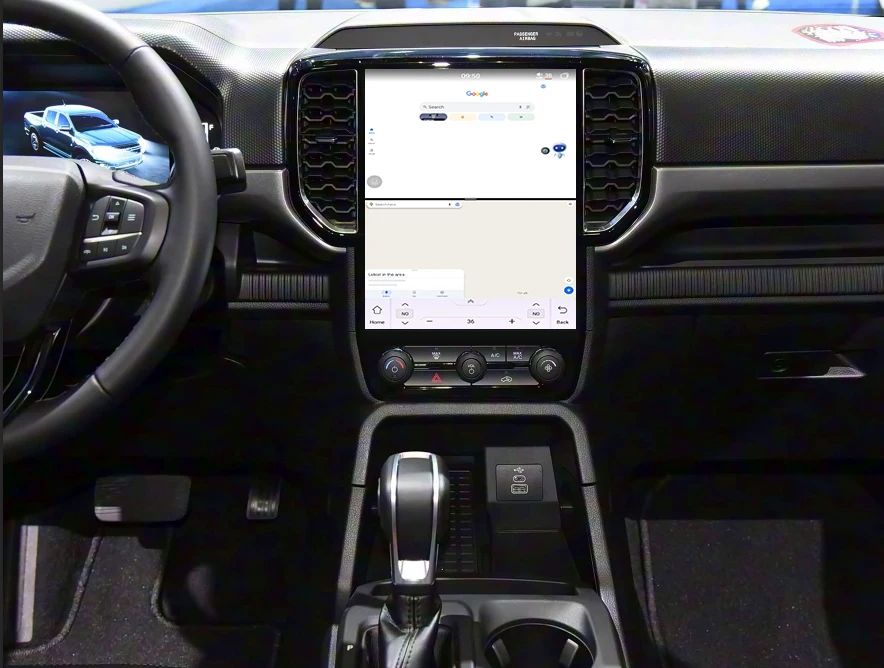 أندرويد 13 وحدة رئيس لفورد رينجر 2023 2024 2025 نمط نظام الوسائط المتعددة اللاسلكية CarPlay نظام ملاحة GPS راديو 1600*1200 #6