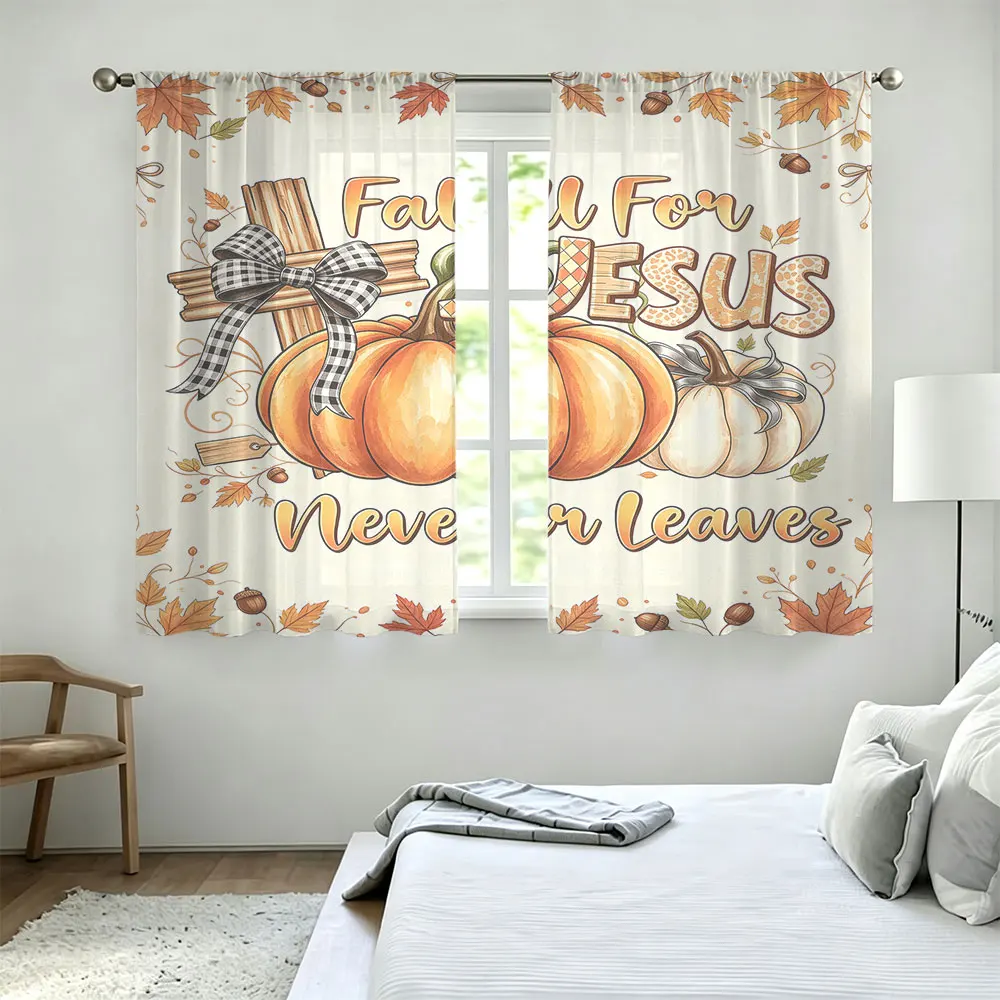 2pcs 90g curtain rods decorated with a pumpkin cross perfect autumn decorations and home decorations inspired by Fall For JES