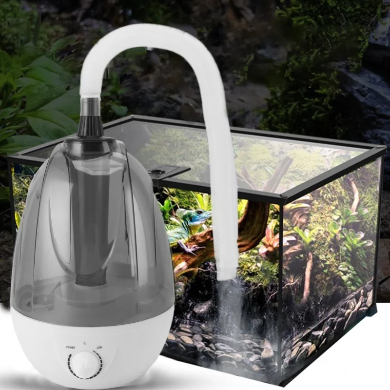 

Reptile Humidifier Transparent Black 3L Auto Stop Adjustable Fog 300mL/H Output Top Fill Reptile Fogger For Turtle Lizard