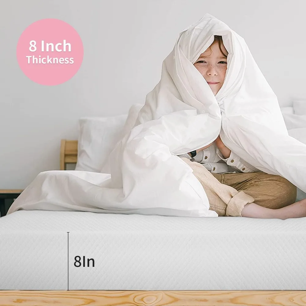 8 Inch Full Gel Memory Foam Mattress Fiberglass Free/CertiPUR-US Certified/Bed-in-a-Box/Cool Sleep & Comfy